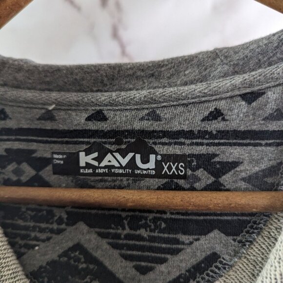 Kavu One Piece Size XXS Gray Sweatshirt Pajama Hoodie Jumpsuit Ernesto Geometric - Picture 3 of 13